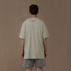 Fear of God Essentials Summer wheat-colored 1977 flocking printed monogram double-line short sleeve T-shirt (22SS77)