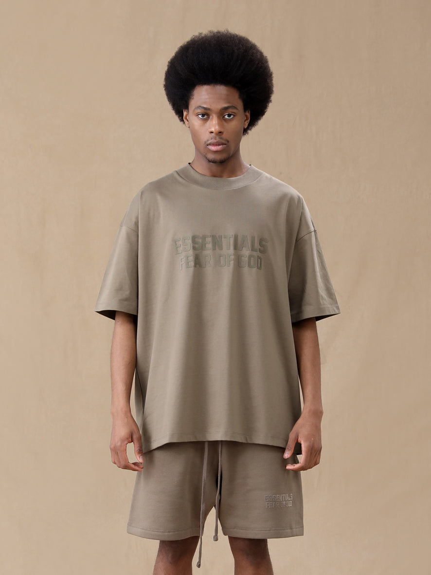 Fear of God Essentials New Velvet Printed Loose Fashionable Brand Short-Sleeved T-shirt（22FW)）