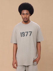 Fear of God Essentials Summer 1977 Double-Printed Loose-Fitting Men's and Women's Short-Sleeve T-Shirt(22XJ1977)