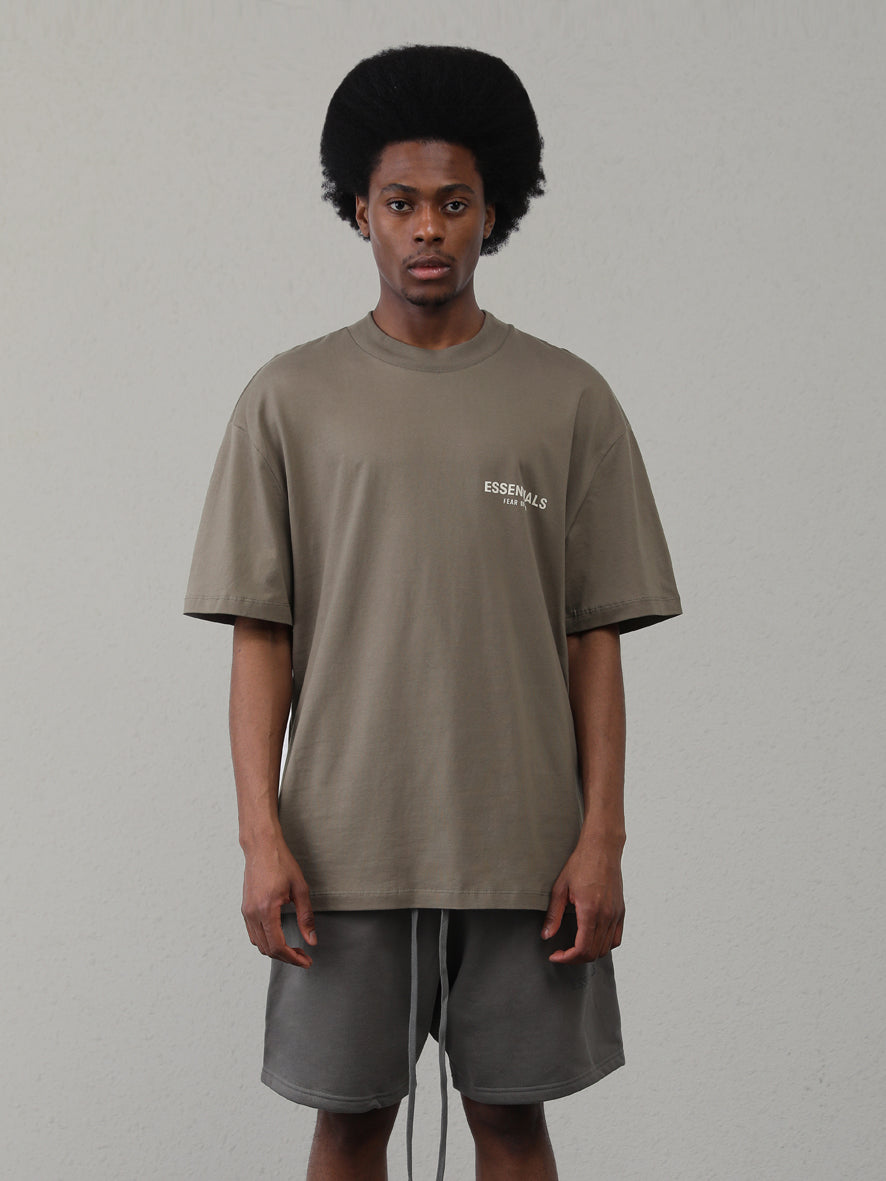 Fear Of God Essentials Letter flocking printed loose round neck pullover short sleeve T-shirt（SS22）