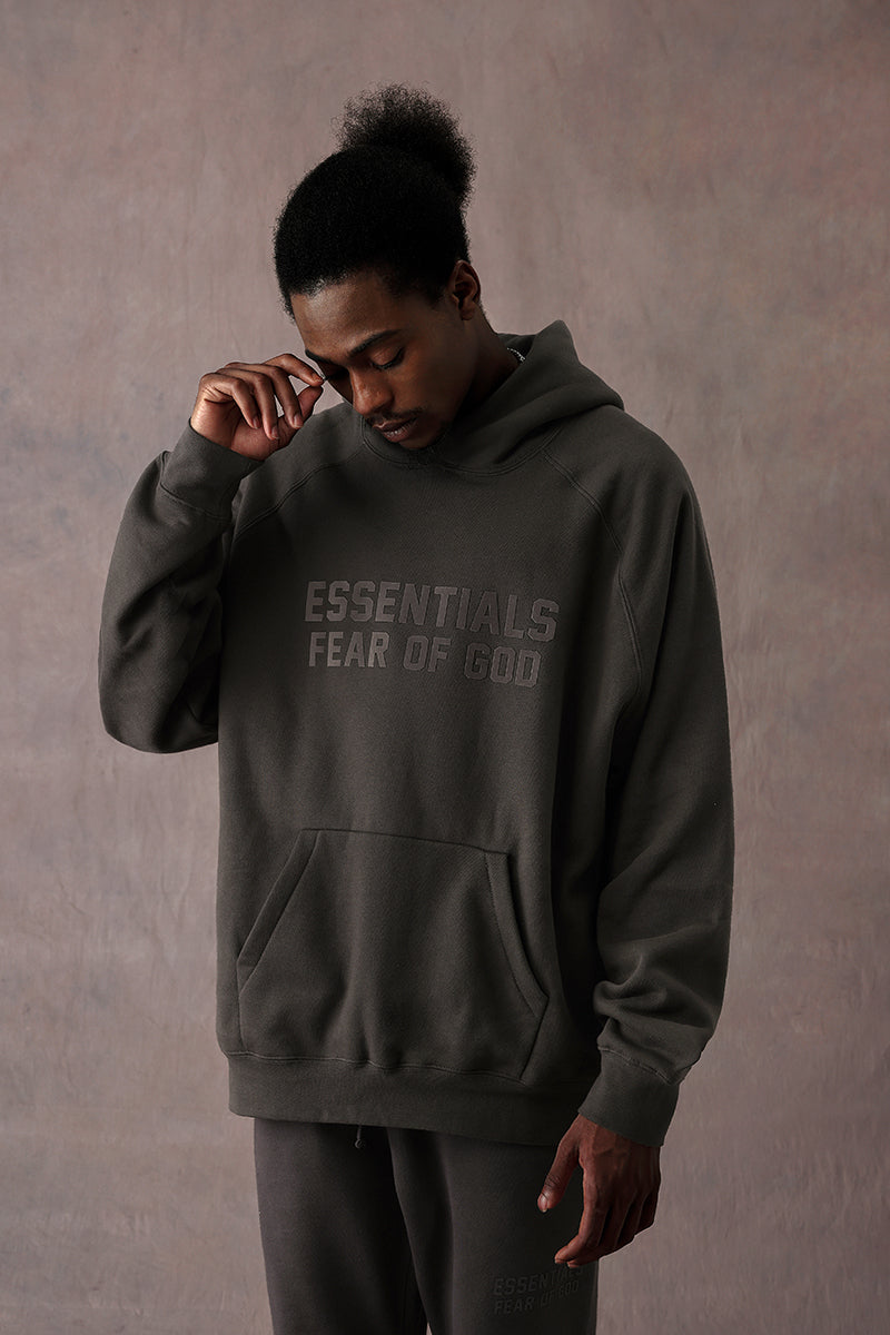 Fear of God Essentials Hoodie – Off Black – FW22