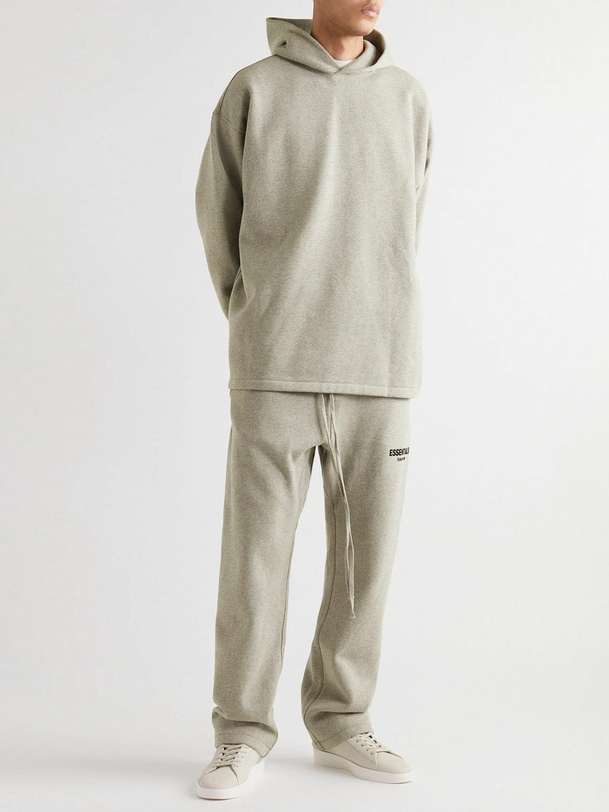 FEAR OF GOD ESSENTIALS - Straight-Leg Logo-Flocked Cotton-Blend Jersey Sweatpants