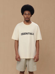 Fear of God Essentials Summer FOG Trendy 3D Printed Letter Overlock Short Sleeve T-Shirt(22SSJY)