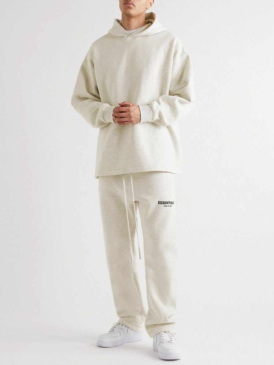 FEAR OF GOD ESSENTIALS - Straight-Leg Logo-Flocked Cotton-Blend Jersey Sweatpants