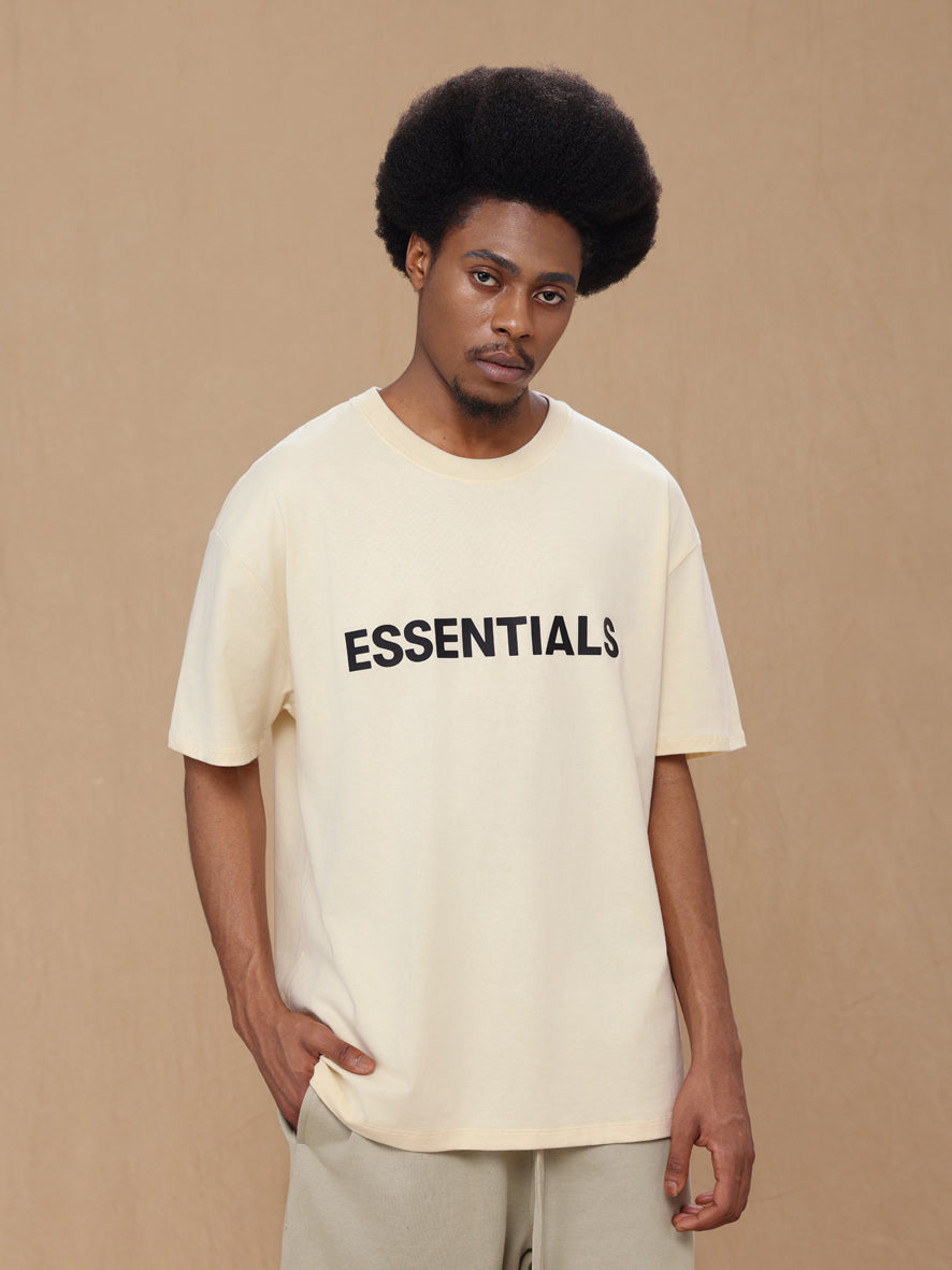 Fear of God Essentials Summer FOG Trendy 3D Printed Letter Overlock Short Sleeve T-Shirt(22SSJY)