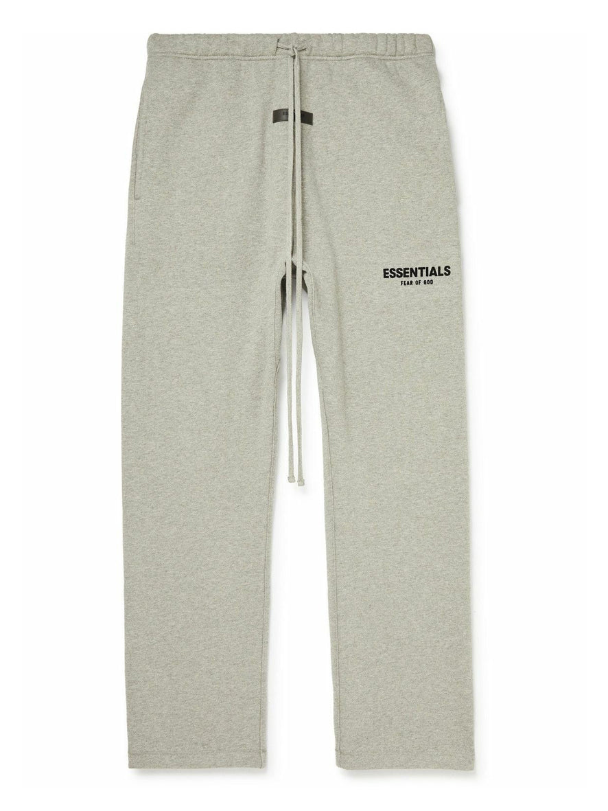 FEAR OF GOD ESSENTIALS - Straight-Leg Logo-Flocked Cotton-Blend Jersey Sweatpants