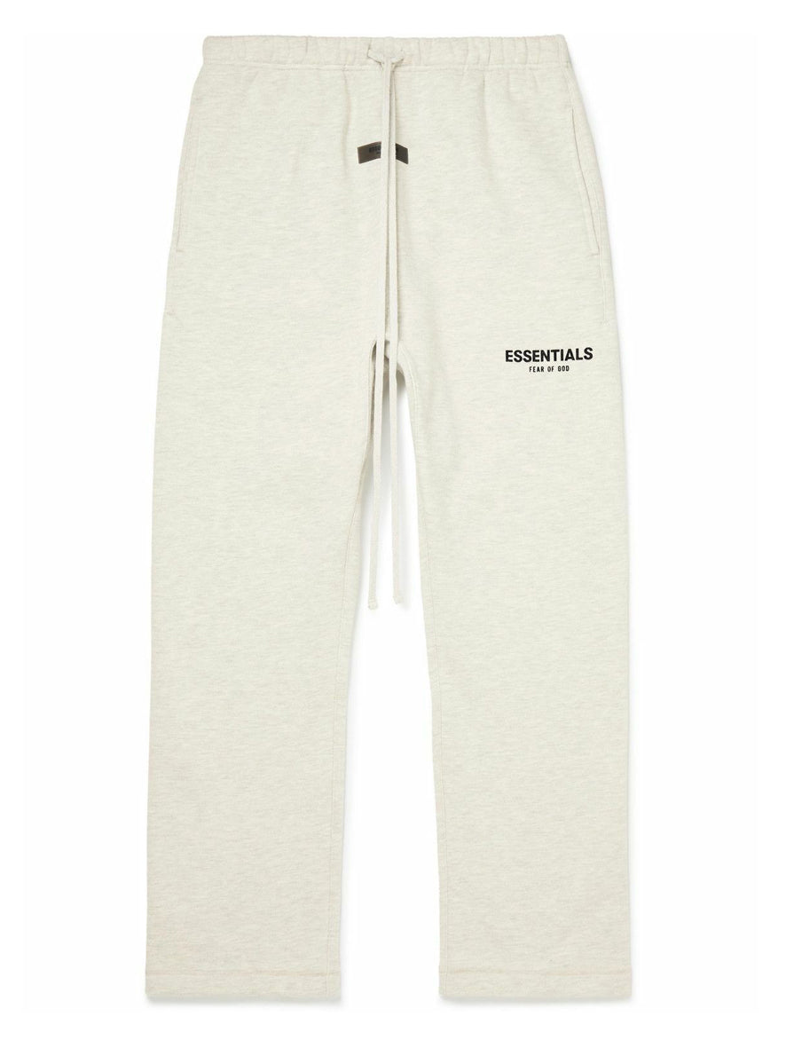 FEAR OF GOD ESSENTIALS - Straight-Leg Logo-Flocked Cotton-Blend Jersey Sweatpants